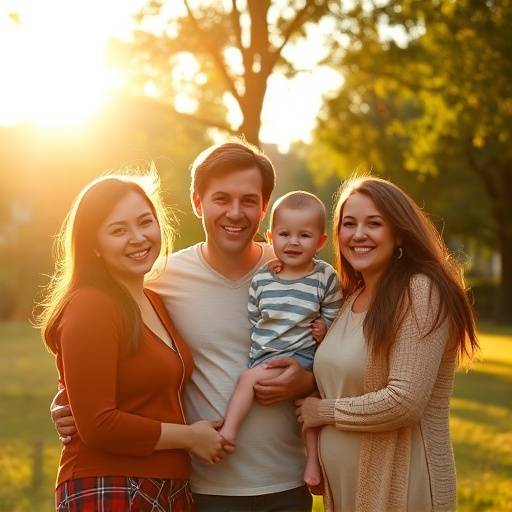 Family Portrait in a Sunny Park Photography